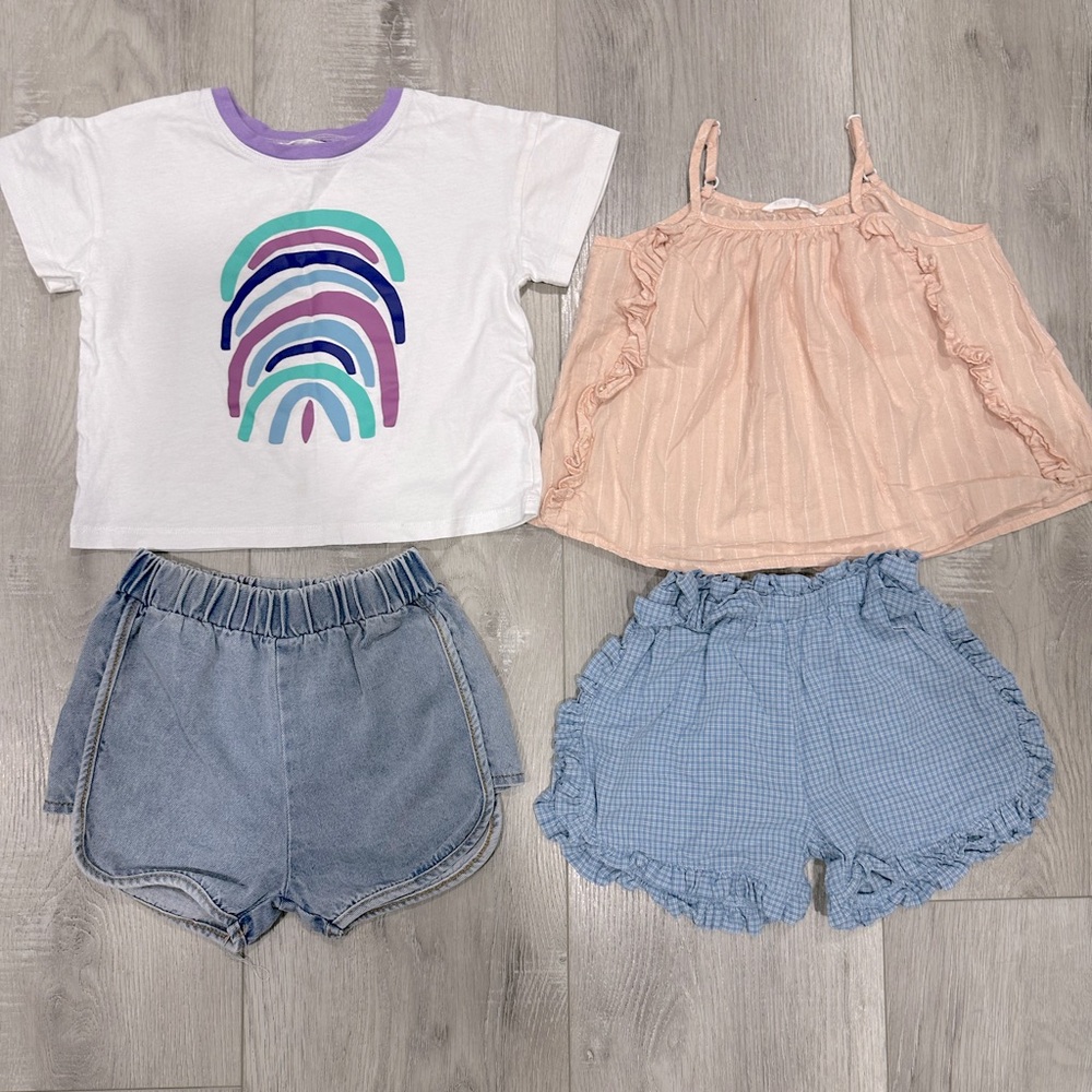 Denim cotton shirt shorts set bundle